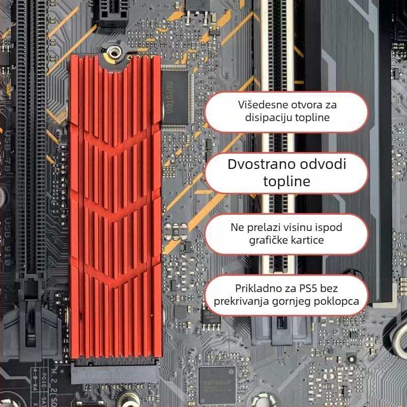 Hlađenje za M.2 SSD, aluminij, 60 g, za M.2 diskove