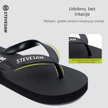 Stevesam muške papuče za plažu - PVC gornji dio, EVA đon, otvoreni prst, tehnologija đona od viskoze