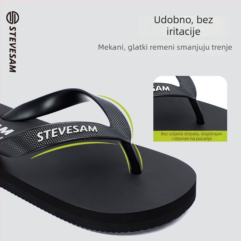 Stevesam muške papuče za plažu - PVC gornji dio, EVA đon, otvoreni prst, tehnologija đona od viskoze