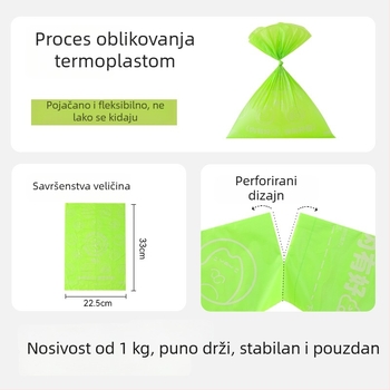 Biološki razgradive jednokratne vrećice za otpad kućnih ljubimaca u kontinuiranoj roli, za pse i mačke