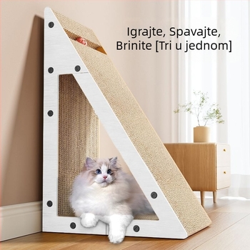 Miffy Daska za grebanje mačaka - vertikalno zidno gnijezdo, igračka za kućne ljubimce, otporna na trošenje i ne ostavlja dlake, crtani stil, materijal: ABS ploča + valoviti papir, 1 kutija