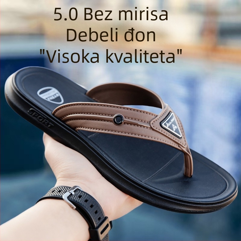 Muške japanke, anti-odor, protuklizne, debeli đon, PVC gornji dio i PVC đon, injekcijski oblikovan đon