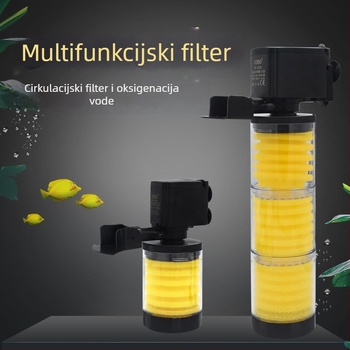 Filter za akvarij tri u jedan s cirkulacijskom pumpom, ugrađena funkcija bez promjene vode, iznimno tiha oksigenacija, potopna pumpa