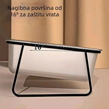 Posuda za hranu kućnih ljubimaca od nehrđajućeg čelika, protuklizna i otporna na grizenje, odvojene posude za hranu i vodu, podignuta potpora za zaštitu vrata
