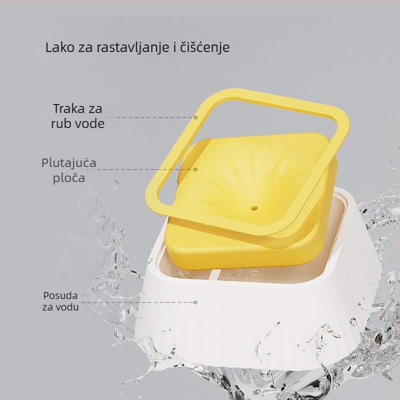 Plutajuća zdjela za vodu za pse i mačke, viseći dizajn, protiv prevrtanja, PP/HDPE materijal