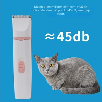 Set za njegu dlake kućnih ljubimaca 2-u-1, višestruki električni šišač s izmjenjivim oštricama za tijelo i šape mačaka i psa