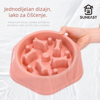 Posuda za psa za sporo hranjenje s zaštitom od udara i zadaha, materijal PP, marka Pet Slow Food Bowl, kutija 120 kom, veličina kutije 46×42×41 cm