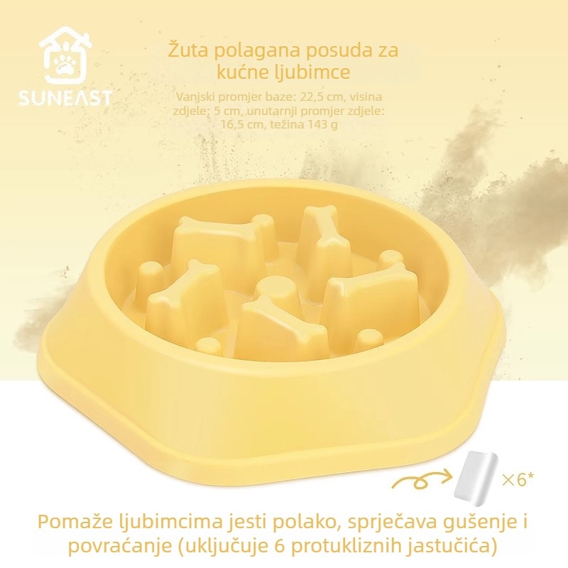 Posuda za psa za sporo hranjenje s zaštitom od udara i zadaha, materijal PP, marka Pet Slow Food Bowl, kutija 120 kom, veličina kutije 46×42×41 cm