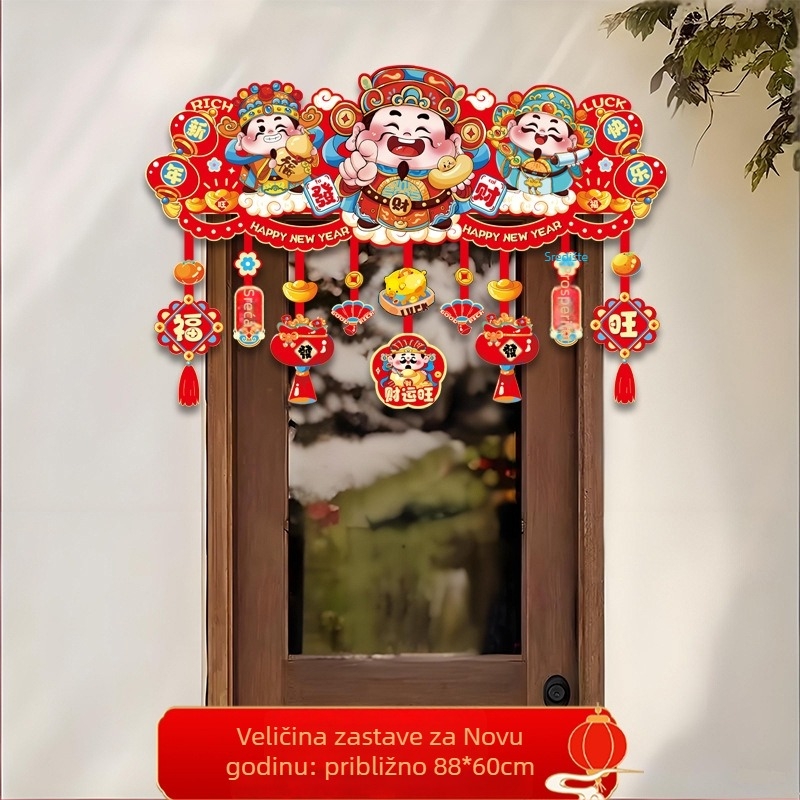 Papirna dekoracija za vrata za proljetni festival, rekviziti za prostorije, svečani stil