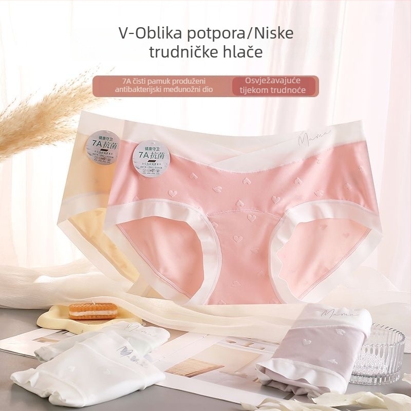 Donje rublje za trudnice od modalne tkanine, niska linija, podrška trbuha, antibakterijsko, pamuk.
