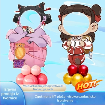 Dekor za rođendansku zabavu s Nezha, Ao Bing i Taiyi Zhenren figurama na KT pločama i balonima (Materijal: plastika; Uvoz: Ne; IP ovlaštenje: Ne; Namijenjeno sportskim događanjima)