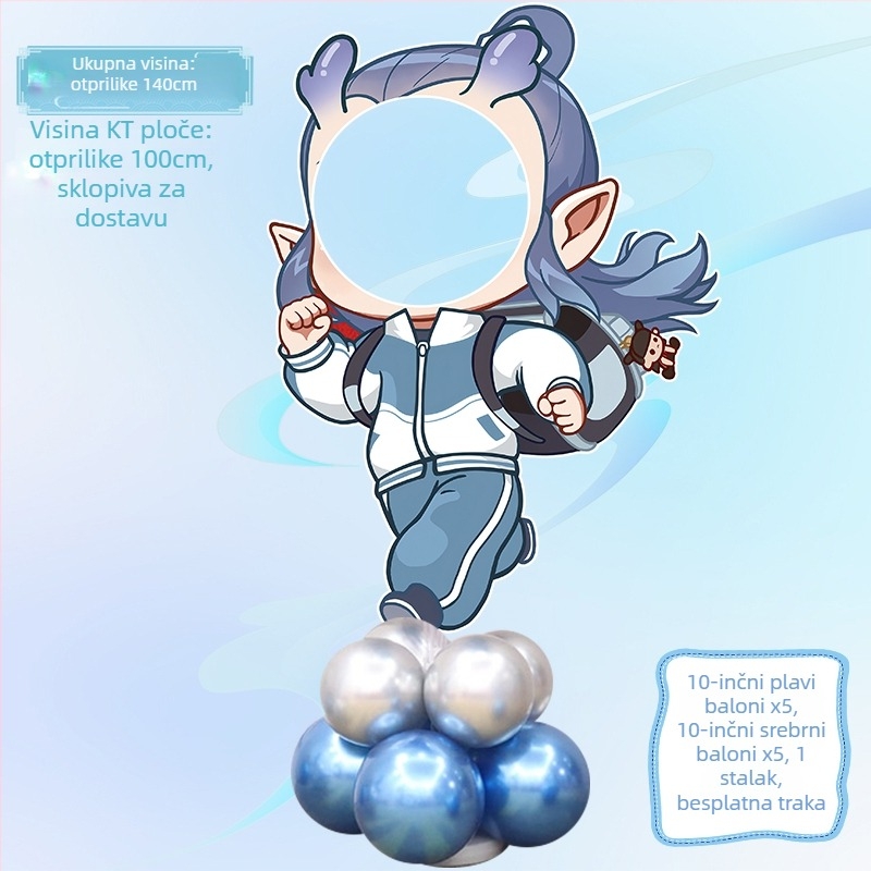 Dekor za rođendansku zabavu s Nezha, Ao Bing i Taiyi Zhenren figurama na KT pločama i balonima (Materijal: plastika; Uvoz: Ne; IP ovlaštenje: Ne; Namijenjeno sportskim događanjima)