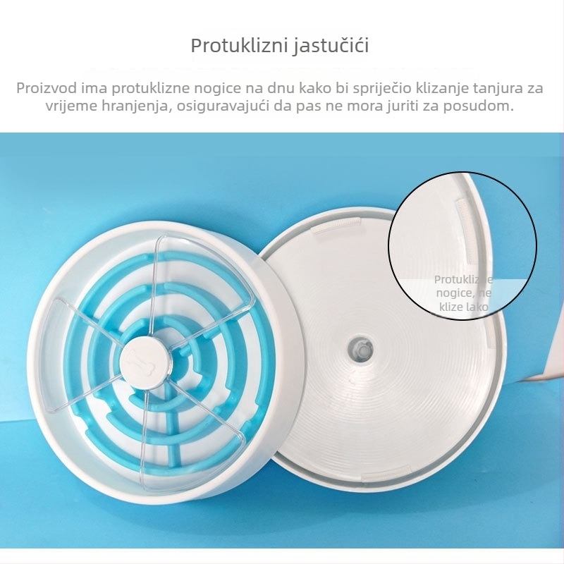 Yi Chong posuda za sporo hranjenje kućnih ljubimaca, protiv gušenja, odvojiva i periva zdjela za lizanje psa, trening igra, PP+ABS