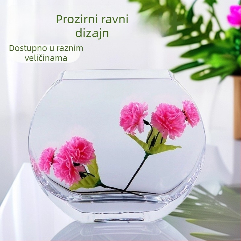 BBGLASS Prozirna ravna staklena vaza s mikro-krajobrazom i slikom pijeska, stakleni ukras za dom
