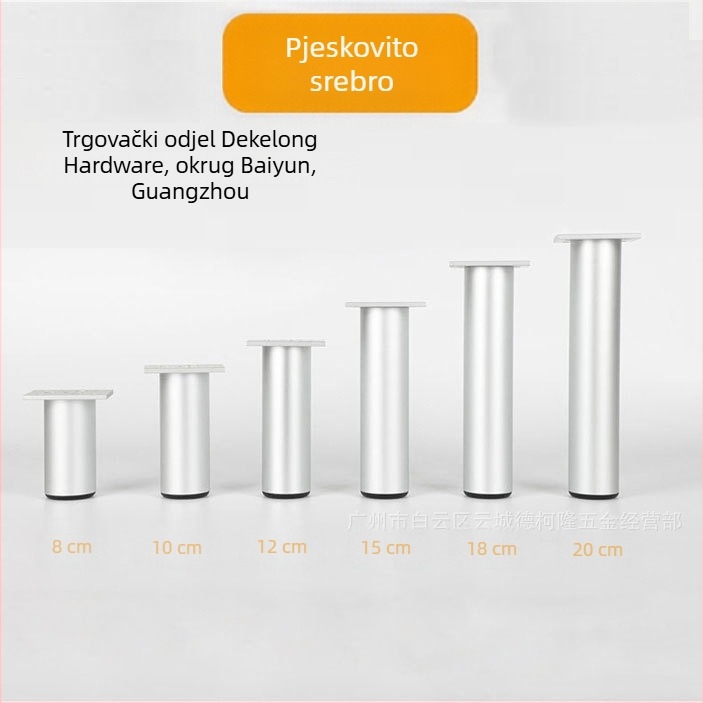 Noge za namještaj od aluminijskog legura – podesive, otporne na hrđu za TV ormarić, kauč, stol za kavu i ormariće