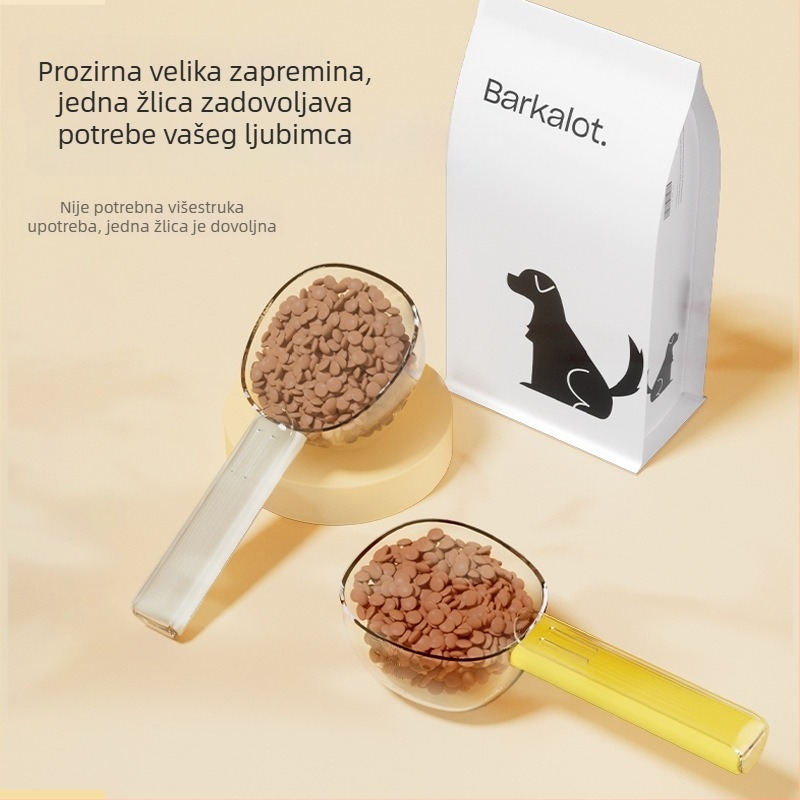 Plastična žlica za hranu kućnih ljubimaca za mačke i pse s klipom, mjerna žlica - Brand Pidge, 240 komada u kutiji