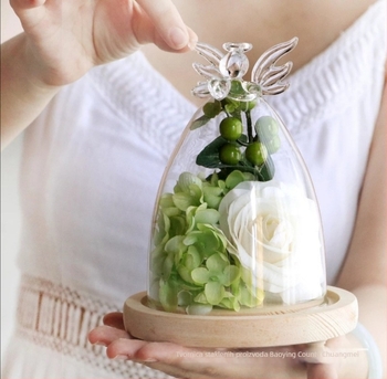 Kreativni stakleni kupolni poklopac za mini krajolik s cvijećem – dekorativno staklo