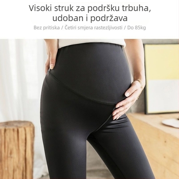 Shark trudničke hlače – joga hlače za žene, visok pojas za podršku trbuha, uski kroj, tanke, dužina 9/10, najlon s elastanom