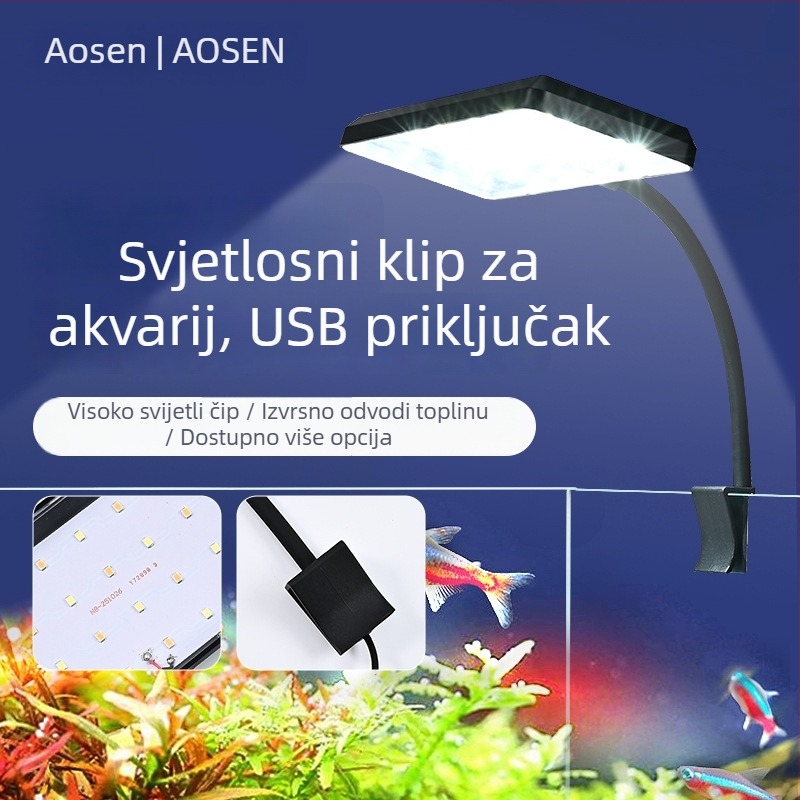 KEGT LED svjetlo za akvarij s klipsom, PVC kućište, 16W, 220V, 140g