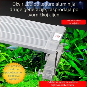 LED svjetlo za akvarij od aluminijske legure, troboje podešavanje, za morsku i slatkovodnu upotrebu, klampski nosač