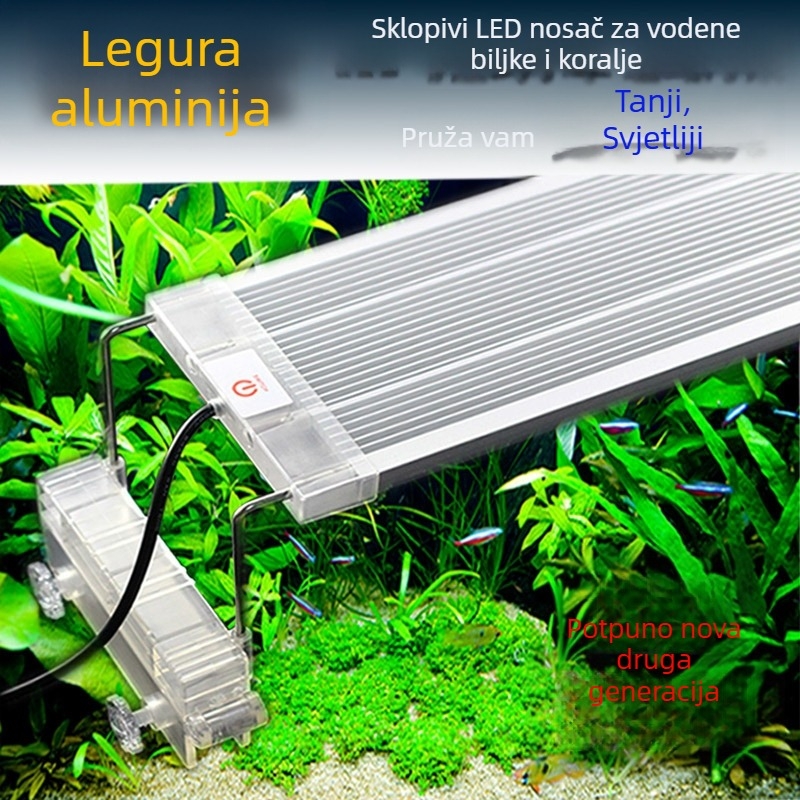LED svjetlo za akvarij od aluminijske legure, troboje podešavanje, za morsku i slatkovodnu upotrebu, klampski nosač