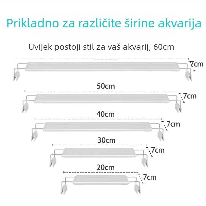 LED osvjetljenje za akvarij: vodootporno, sedmoboja promjena boja, pametna kontrola, ušteda energije, UV sterilizacija (snaga 5–20W)