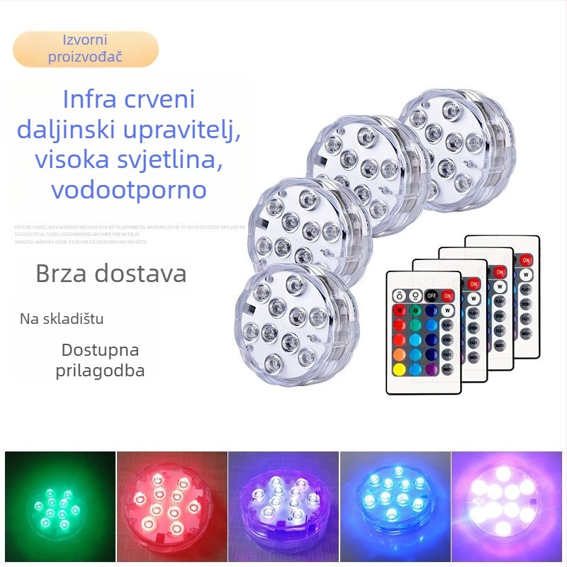 HXKW 24-tipkovni daljinski panel za podvodno osvjetljenje RGB LED, vodootporno, 5W, 380g, za akvarije