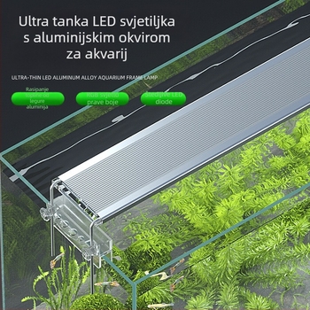 Lampa s punim spektrom u aluminijskom okviru za akvarij i vodene biljke — ultra-tanka LED rasvjeta za akvascaping i rast algi