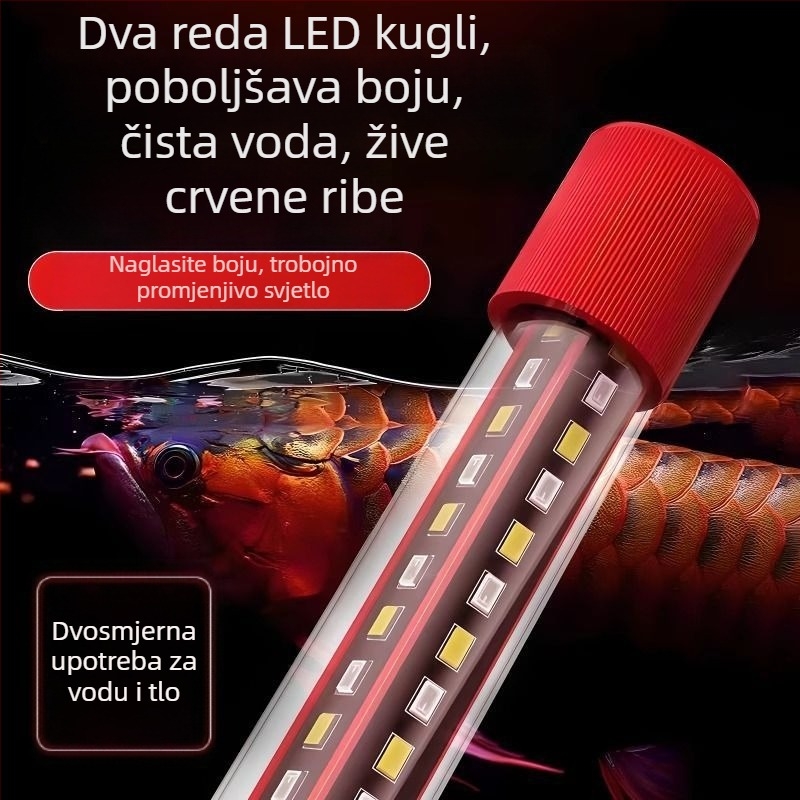 Lampa za akvarij za vodene biljke — vodootporna, s automatskom promjenom boje i pojačavanjem svjetline
