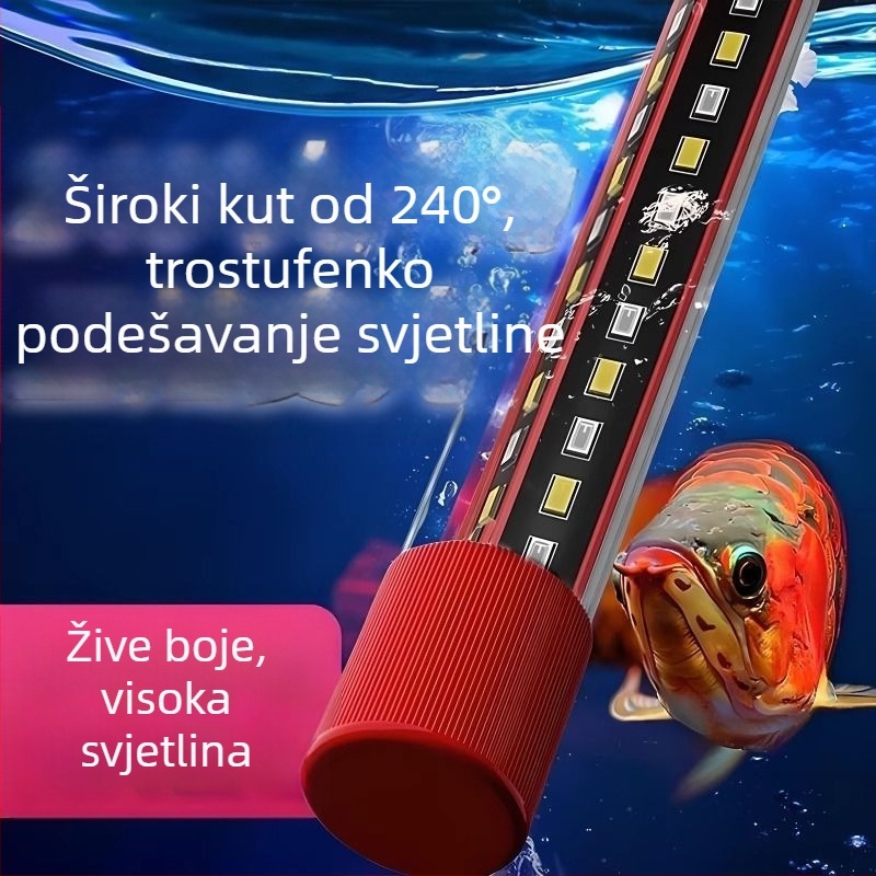 Lampa za akvarij za vodene biljke — vodootporna, s automatskom promjenom boje i pojačavanjem svjetline
