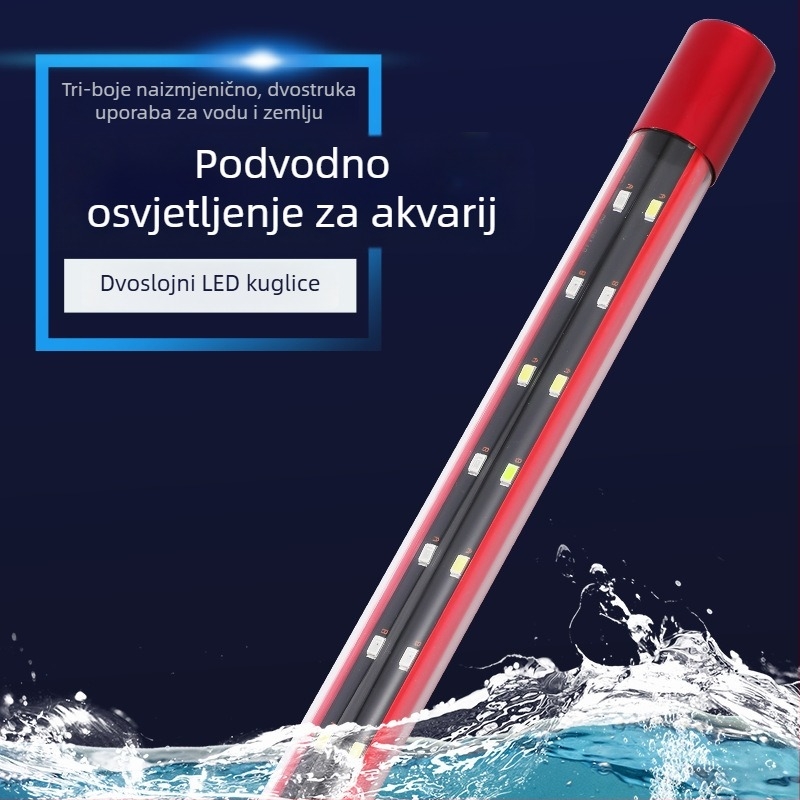LED vodootporno podvodno svjetlo za akvarij s punim spektrom, T8, promjena boje, visoka svjetlina