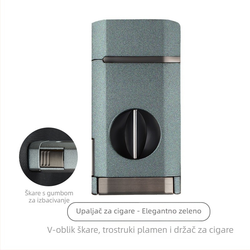 Kombinirani set škara za cigare i upaljač, prijenosni, plastično kućište, stil lagani luksuz