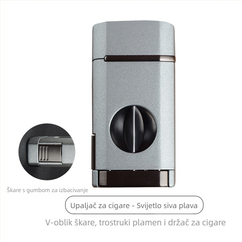 Kombinirani set škara za cigare i upaljač, prijenosni, plastično kućište, stil lagani luksuz