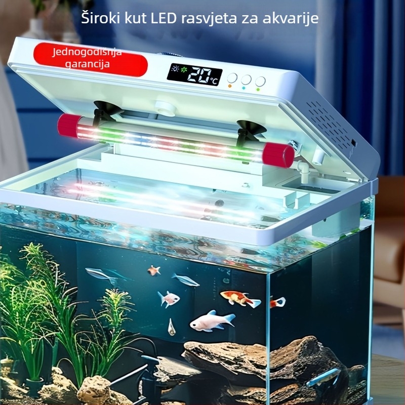 Podvodno svjetlo za akvarij, vodootporno, energetski učinkovito, RGB trobojno, 8 LED dioda