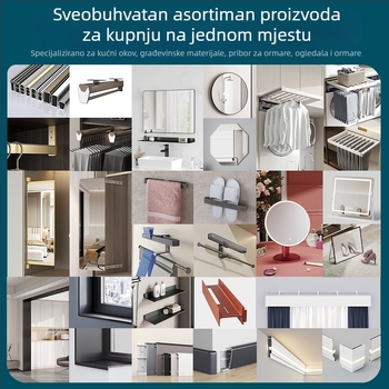 Vješalna šipka za garderobu (aluminijska legura, model YG0206, moderni minimalistički stil, primjena: garderoba, marka: Aotemei)