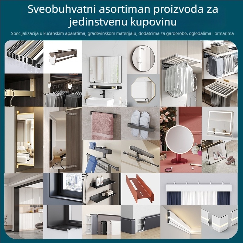 Vješalna šipka za garderobu (aluminijska legura, model YG0206, moderni minimalistički stil, primjena: garderoba, marka: Aotemei)