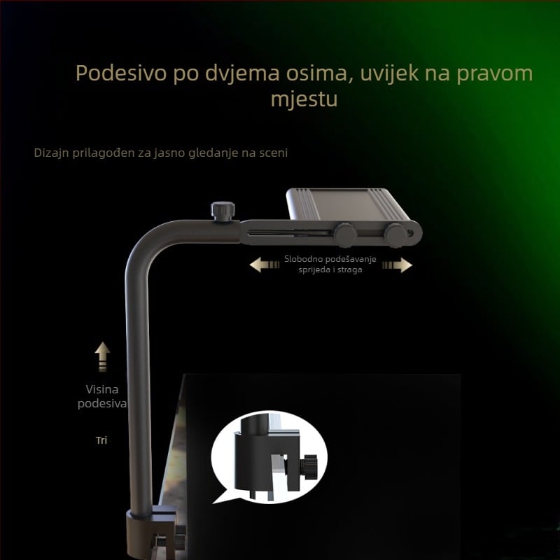 Fn008S Akvarijska rasvjeta za biljke – puni spektar, 10W, aluminijska legura, s tajmerom