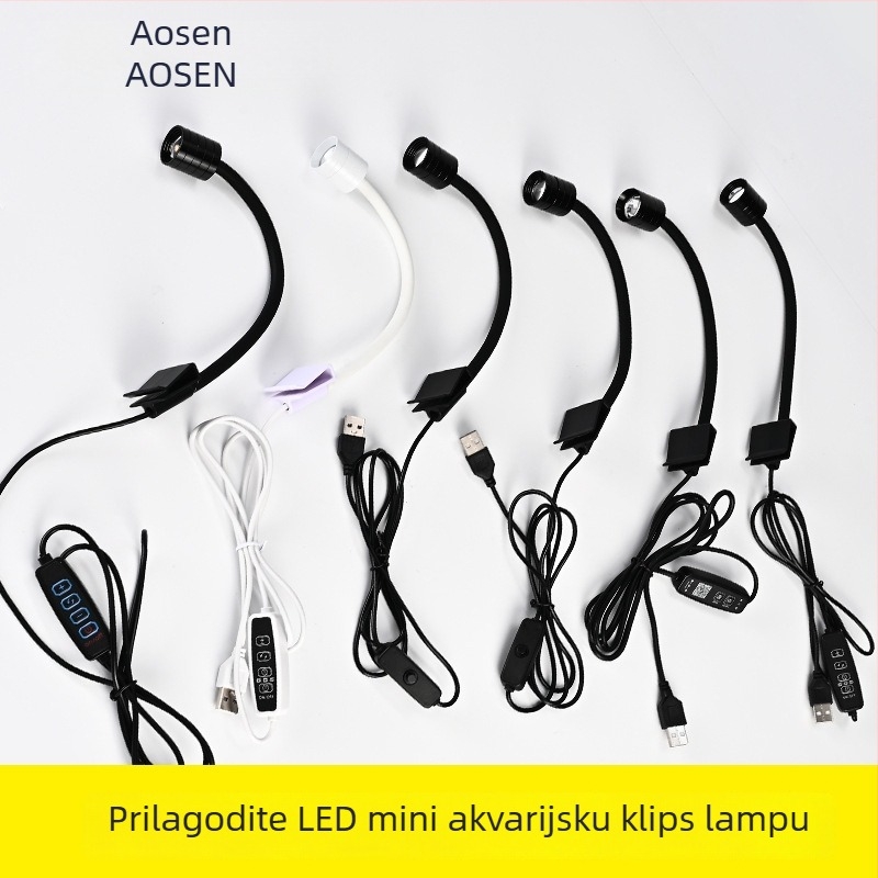 LED svjetlo za akvarij s regulacijom fokusa, 6W, ABS kućište, 500 g