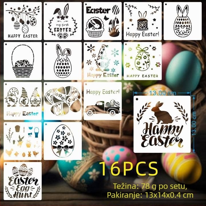 PET Uskrsni Prorezani Šablon Za Crtanje Za Privjesak Od Uskrsnog Jaja (Materijal: PET; Uvoz: Ne; IP Odobrenje: Ne; Privatna Značka: Ne)