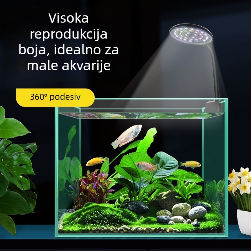 LED klips svjetlo za akvarij s spektrom za biljke i svjetlo za korale, daljinski upravljač, Mini Clip Light JY-3W