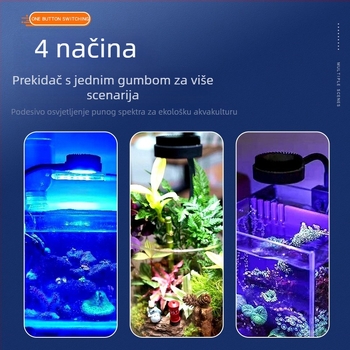 M1 LED lampica za akvarij s algama – potpuno spektralno klipsno svjetlo za koralje i vodene biljke u slanom akvariju