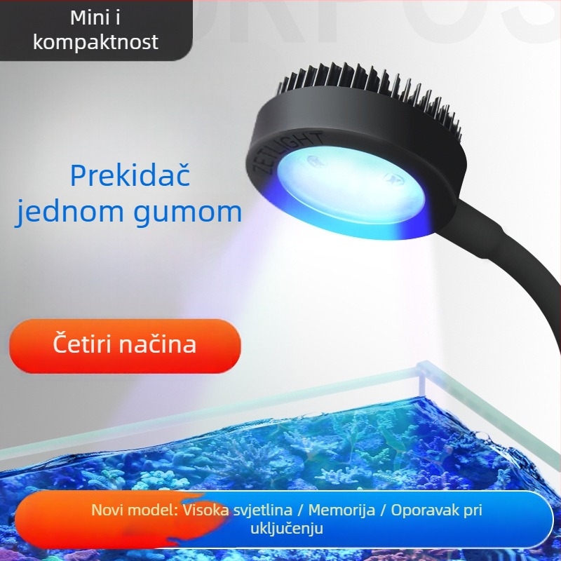 M1 LED lampica za akvarij s algama – potpuno spektralno klipsno svjetlo za koralje i vodene biljke u slanom akvariju