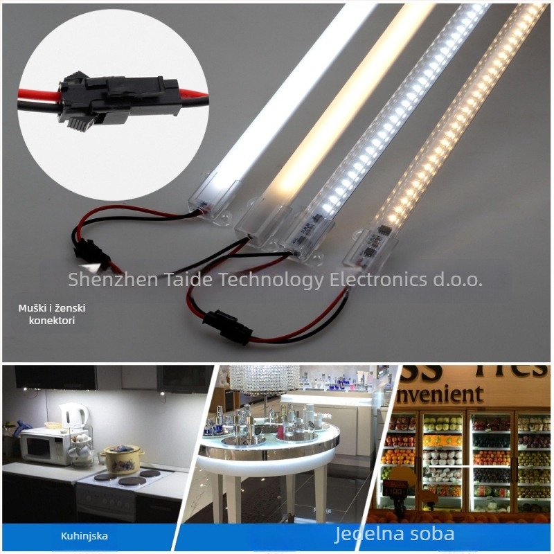 LED čvrsti svjetlosni bar 220V (unos 220V, 72–144 LED, 2835 visokonaponski LED bar, 120° snop, aluminijska podloga)