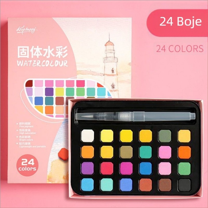 Set akvarela 36 boja u metalnoj kutiji, namijenjen studentima, s perom s mastilom, prenosni set za crtanje, uključuje baršunastu torbicu i mat PE torbu