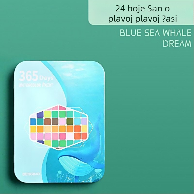 Set akvarela 36 boja u metalnoj kutiji, namijenjen studentima, s perom s mastilom, prenosni set za crtanje, uključuje baršunastu torbicu i mat PE torbu