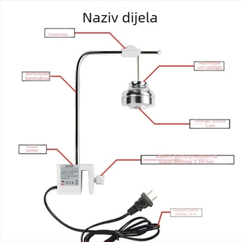 LED lampa za akvarij s trostupanjskim promjenom boje; kućište od aluminijske legure, 3W, Hinma