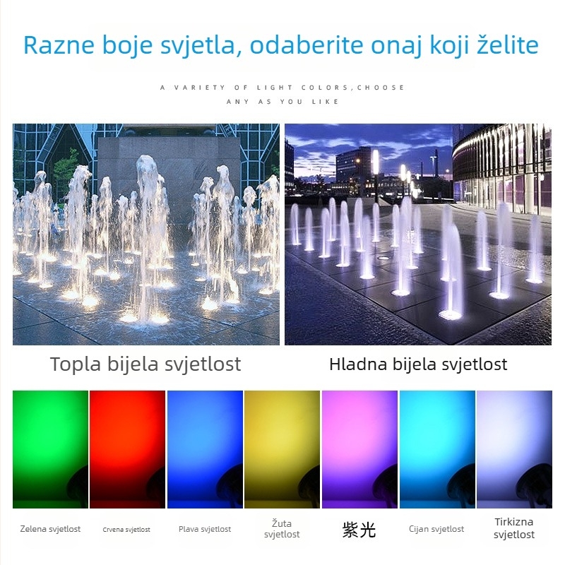 SV-PQ podvodno LED svjetlo za bazen, 24V, IP68, kućište od lijevanog aluminija, 6 LED dioda