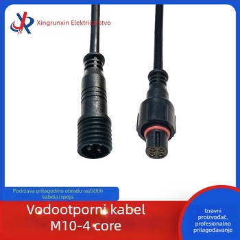 M10 4-žilni vodootporni konektor, ženski–muški LED priključak za napajanje bazenske opreme