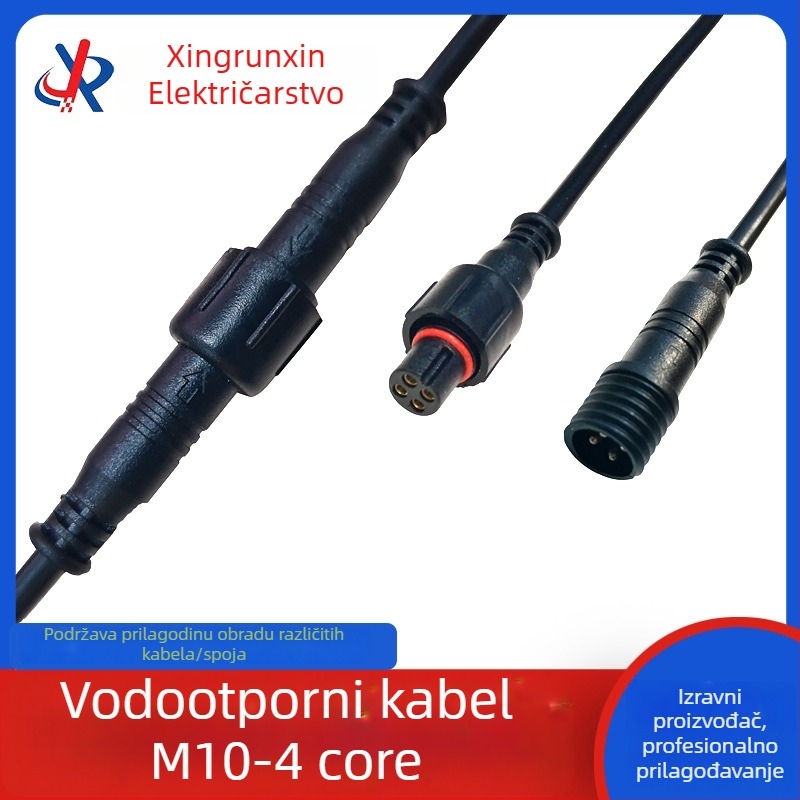 M10 4-žilni vodootporni konektor, ženski–muški LED priključak za napajanje bazenske opreme