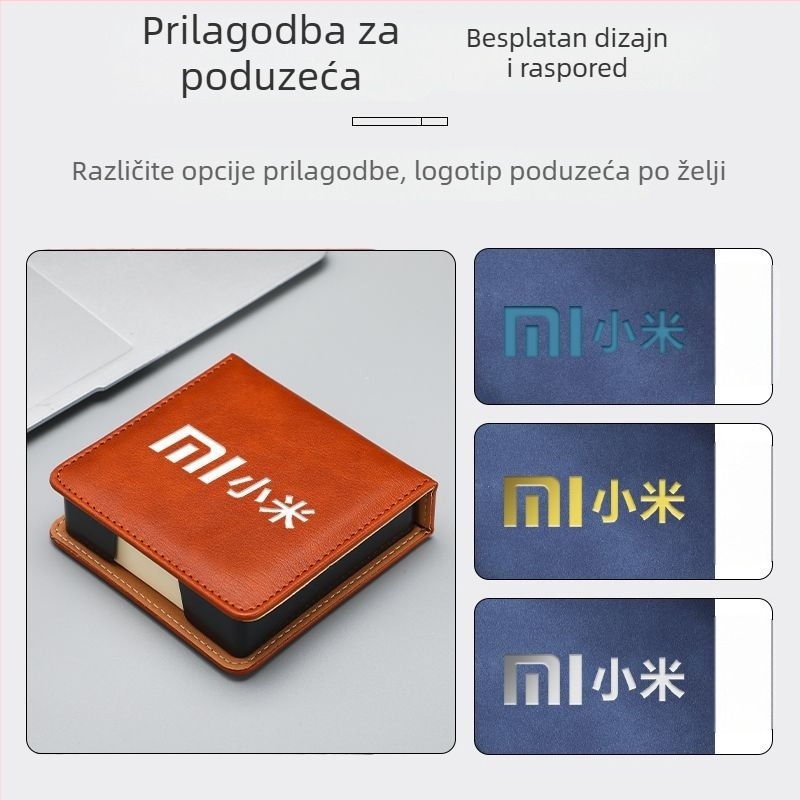 Kutija za Post-it bilješke — PU koža i akril, oblik papirnog bloka, uredski organizator Zhuorui